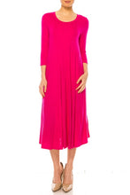 Load image into Gallery viewer, Solid jersey knit a-line dress