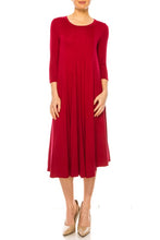 Load image into Gallery viewer, Solid jersey knit a-line dress
