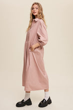 Cargar imagen en el visor de la galería, Button Front Puff Sleeve Babydoll Maxi Dress