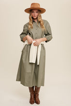 Cargar imagen en el visor de la galería, Button Front Puff Sleeve Babydoll Maxi Dress
