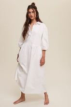 Cargar imagen en el visor de la galería, Button Front Puff Sleeve Babydoll Maxi Dress