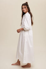 Cargar imagen en el visor de la galería, Button Front Puff Sleeve Babydoll Maxi Dress