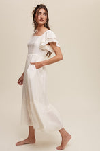Load image into Gallery viewer, Square Neck Ruffled Short Sleeve Maxi Dress
