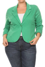 Load image into Gallery viewer, Plus size Solid, waist length blazer