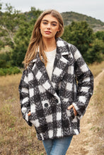 Cargar imagen en el visor de la galería, Fuzzy Boucle Textured Double Breasted Coat Jacket

