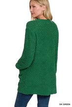 Cargar imagen en el visor de la galería, Puff Sleeve Popcorn Cardigan With Pockets
