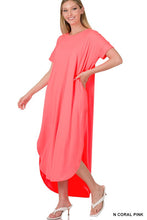 Cargar imagen en el visor de la galería, BRUSHED DTY SHORT SLEEVE MAXI DRESS
