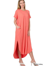 Cargar imagen en el visor de la galería, BRUSHED DTY SHORT SLEEVE MAXI DRESS
