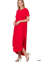 Cargar imagen en el visor de la galería, BRUSHED DTY SHORT SLEEVE MAXI DRESS
