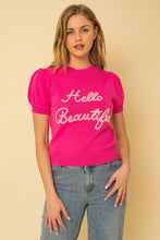 Cargar imagen en el visor de la galería, Hello Beautiful Short Sleeve Sweater Top
