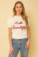 Cargar imagen en el visor de la galería, Hello Beautiful Short Sleeve Sweater Top
