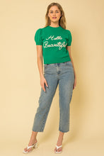 Cargar imagen en el visor de la galería, Hello Beautiful Short Sleeve Sweater Top
