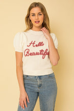 Cargar imagen en el visor de la galería, Hello Beautiful Short Sleeve Sweater Top
