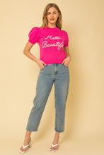 Cargar imagen en el visor de la galería, Hello Beautiful Short Sleeve Sweater Top
