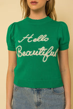 Cargar imagen en el visor de la galería, Hello Beautiful Short Sleeve Sweater Top
