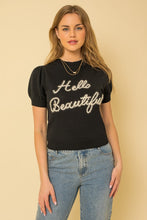 Cargar imagen en el visor de la galería, Hello Beautiful Short Sleeve Sweater Top
