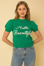 Cargar imagen en el visor de la galería, Hello Beautiful Short Sleeve Sweater Top
