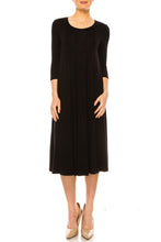 Cargar imagen en el visor de la galería, Solid jersey knit a-line dress

