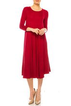 Cargar imagen en el visor de la galería, Solid jersey knit a-line dress

