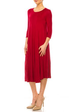 Cargar imagen en el visor de la galería, Solid jersey knit a-line dress
