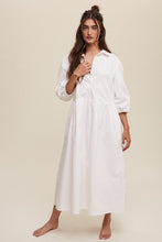 Cargar imagen en el visor de la galería, Button Front Puff Sleeve Babydoll Maxi Dress
