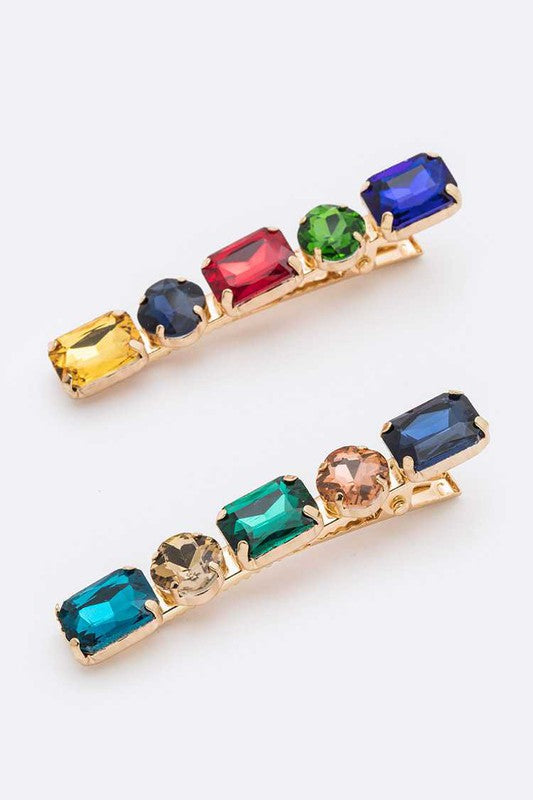 Mix Color Alligator Crystal Clip Set
