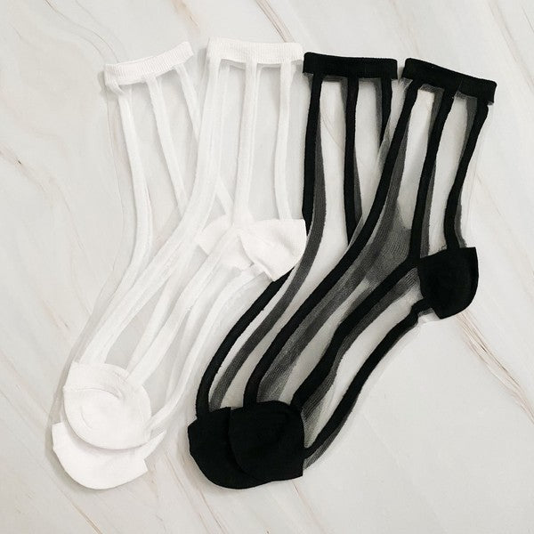 Chic In Line sheer Socks Set Of 2 Pairs