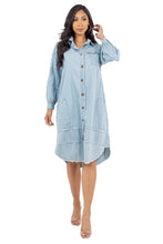 Load image into Gallery viewer, DENIM SHIRT DRESS
