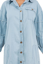 Load image into Gallery viewer, DENIM SHIRT DRESS

