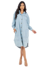 Load image into Gallery viewer, DENIM SHIRT DRESS
