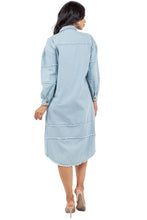 Load image into Gallery viewer, DENIM SHIRT DRESS
