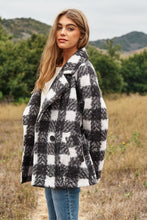 Cargar imagen en el visor de la galería, Fuzzy Boucle Textured Double Breasted Coat Jacket
