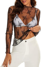 Load image into Gallery viewer, Long sleeve mesh top
