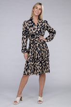 Cargar imagen en el visor de la galería, Allover Print Pleated Belted Dress
