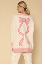 Cargar imagen en el visor de la galería, Varsity knit bow cardigan
