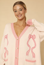 Cargar imagen en el visor de la galería, Varsity knit bow cardigan
