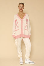 Cargar imagen en el visor de la galería, Varsity knit bow cardigan
