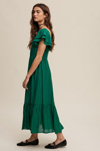 Cargar imagen en el visor de la galería, Square Neck Ruffled Short Sleeve Maxi Dress
