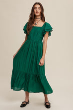 Cargar imagen en el visor de la galería, Square Neck Ruffled Short Sleeve Maxi Dress
