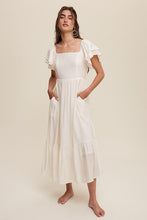 Cargar imagen en el visor de la galería, Square Neck Ruffled Short Sleeve Maxi Dress

