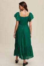 Cargar imagen en el visor de la galería, Square Neck Ruffled Short Sleeve Maxi Dress
