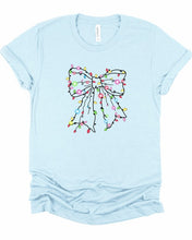 Cargar imagen en el visor de la galería, Christmas Bow Lights Holiday Graphic Tee

