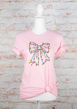Cargar imagen en el visor de la galería, Christmas Bow Lights Holiday Graphic Tee
