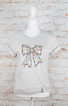 Cargar imagen en el visor de la galería, Christmas Bow Lights Holiday Graphic Tee
