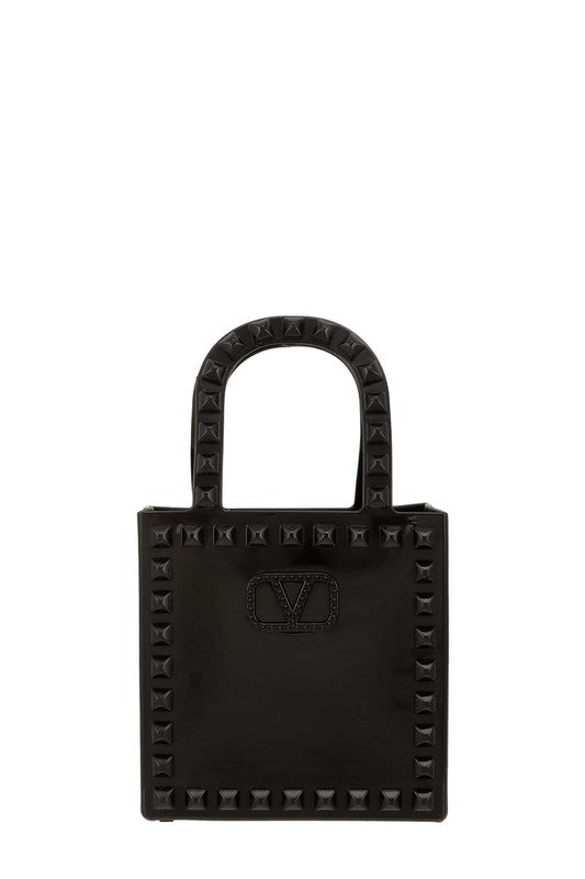V Buckle Mini Jelly Handle Bag