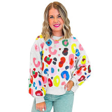 Cargar imagen en el visor de la galería, Women Leopard Drop Shoulder Pullover Sweatshirt
