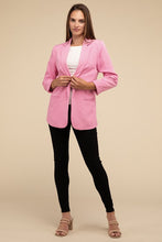Load image into Gallery viewer, Woven Long Sleeve Open Front Classic Blazer
