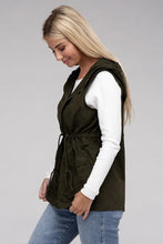 Cargar imagen en el visor de la galería, Drawstring Waist Military Hoodie Vest
