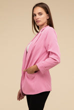 Load image into Gallery viewer, Woven Long Sleeve Open Front Classic Blazer
