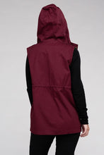 Cargar imagen en el visor de la galería, Drawstring Waist Military Hoodie Vest
